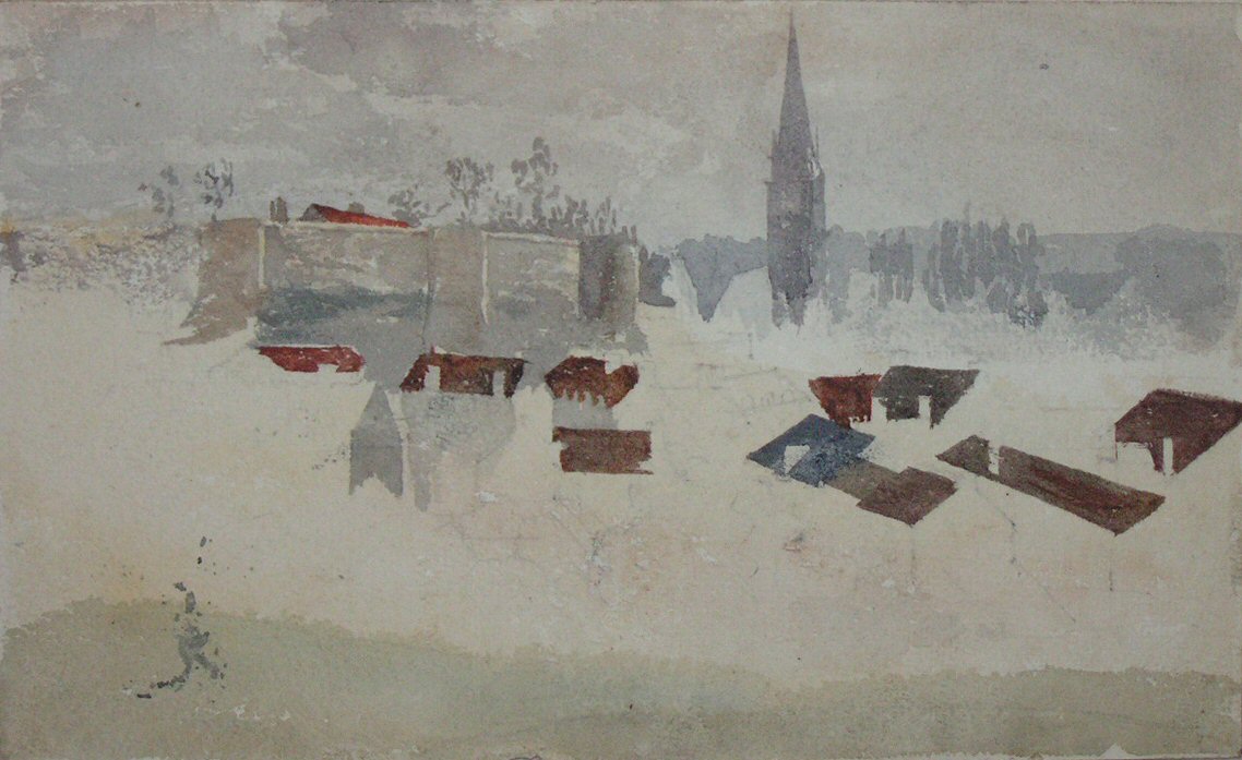 Watercolour - Caen from le Jardin Botanique